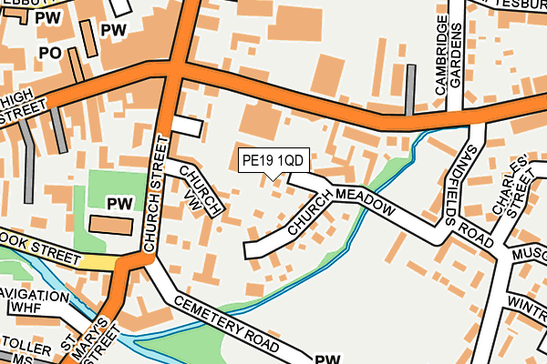 PE19 1QD map - OS OpenMap – Local (Ordnance Survey)