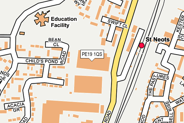 PE19 1QS map - OS OpenMap – Local (Ordnance Survey)