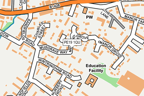 PE19 1QU map - OS OpenMap – Local (Ordnance Survey)