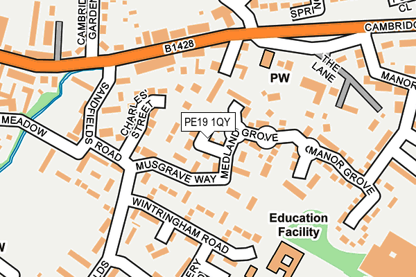 PE19 1QY map - OS OpenMap – Local (Ordnance Survey)