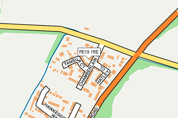 PE19 1RE map - OS OpenMap – Local (Ordnance Survey)