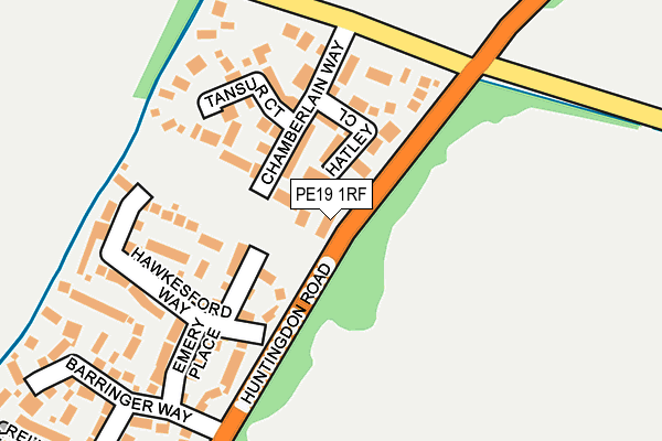 PE19 1RF map - OS OpenMap – Local (Ordnance Survey)