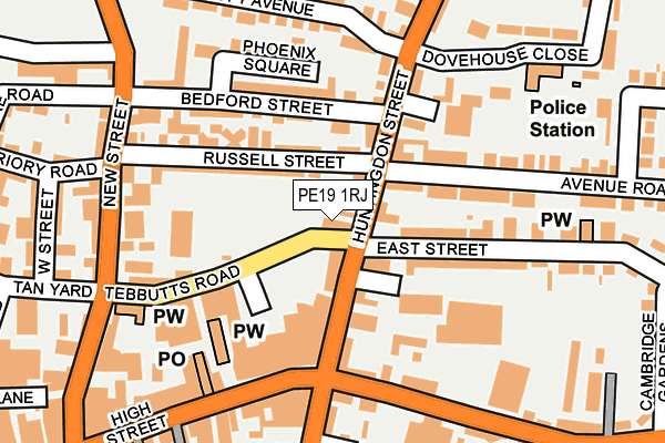 PE19 1RJ map - OS OpenMap – Local (Ordnance Survey)
