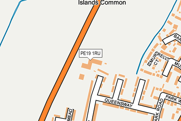 PE19 1RU map - OS OpenMap – Local (Ordnance Survey)