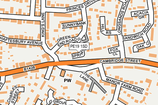 PE19 1SD map - OS OpenMap – Local (Ordnance Survey)
