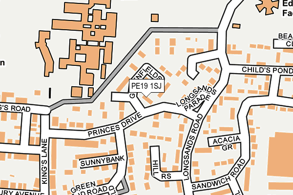 PE19 1SJ map - OS OpenMap – Local (Ordnance Survey)