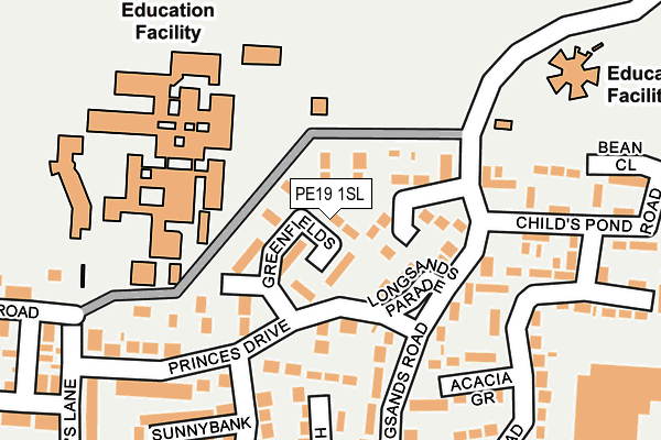 PE19 1SL map - OS OpenMap – Local (Ordnance Survey)