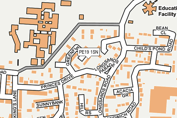 PE19 1SN map - OS OpenMap – Local (Ordnance Survey)