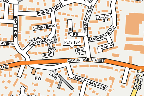 PE19 1SP map - OS OpenMap – Local (Ordnance Survey)