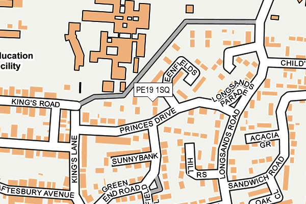 PE19 1SQ map - OS OpenMap – Local (Ordnance Survey)