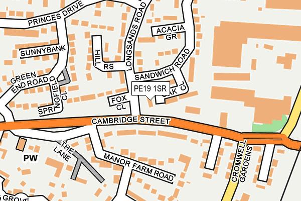 PE19 1SR map - OS OpenMap – Local (Ordnance Survey)