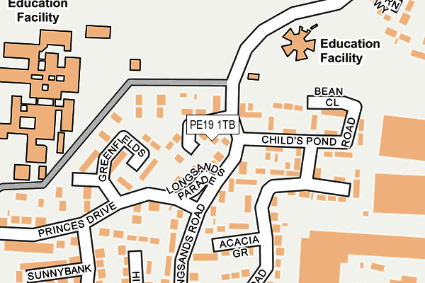 PE19 1TB map - OS OpenMap – Local (Ordnance Survey)