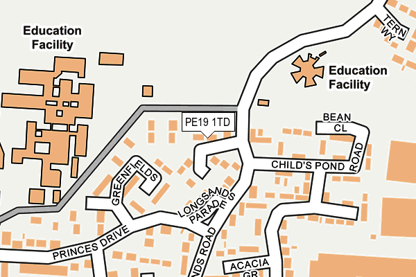 PE19 1TD map - OS OpenMap – Local (Ordnance Survey)