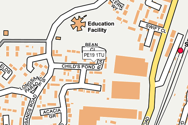 PE19 1TU map - OS OpenMap – Local (Ordnance Survey)