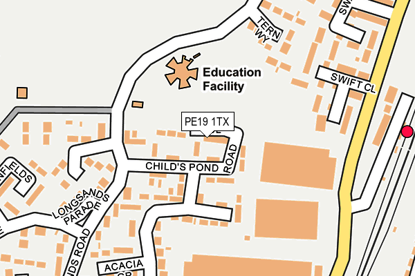 PE19 1TX map - OS OpenMap – Local (Ordnance Survey)