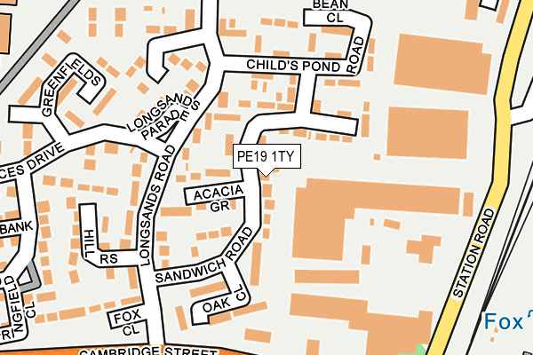 PE19 1TY map - OS OpenMap – Local (Ordnance Survey)