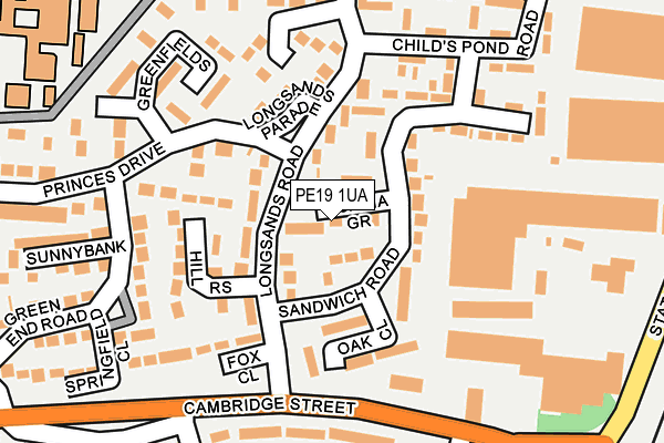 PE19 1UA map - OS OpenMap – Local (Ordnance Survey)