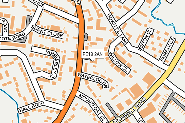 PE19 2AN map - OS OpenMap – Local (Ordnance Survey)