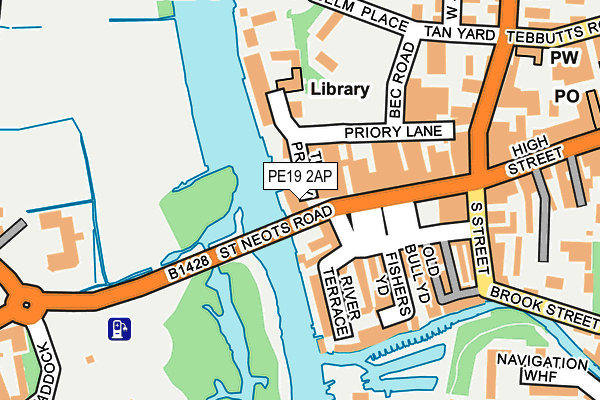 PE19 2AP map - OS OpenMap – Local (Ordnance Survey)