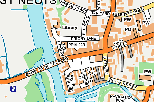 PE19 2AR map - OS OpenMap – Local (Ordnance Survey)