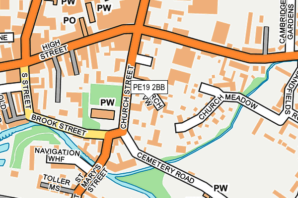 PE19 2BB map - OS OpenMap – Local (Ordnance Survey)