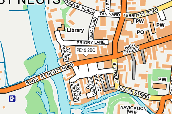 PE19 2BQ map - OS OpenMap – Local (Ordnance Survey)