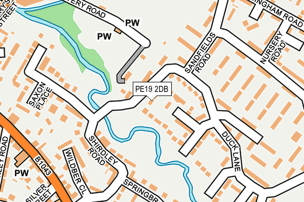 PE19 2DB map - OS OpenMap – Local (Ordnance Survey)