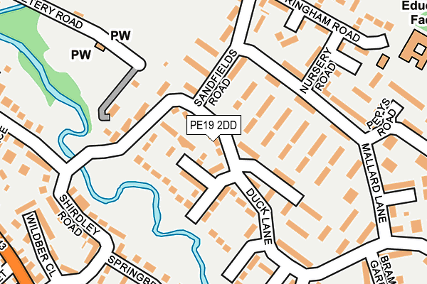 PE19 2DD map - OS OpenMap – Local (Ordnance Survey)