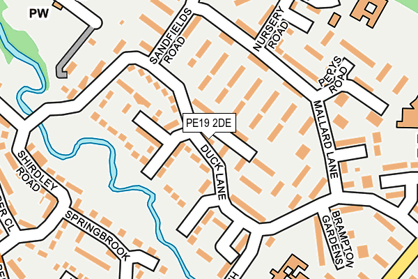 PE19 2DE map - OS OpenMap – Local (Ordnance Survey)
