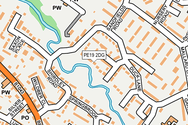 PE19 2DG map - OS OpenMap – Local (Ordnance Survey)