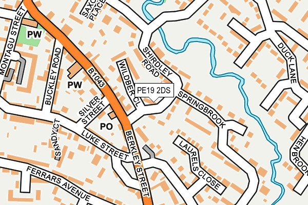 PE19 2DS map - OS OpenMap – Local (Ordnance Survey)