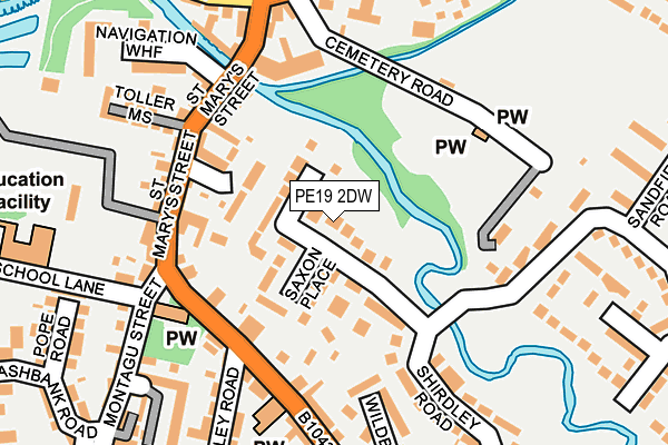 PE19 2DW map - OS OpenMap – Local (Ordnance Survey)