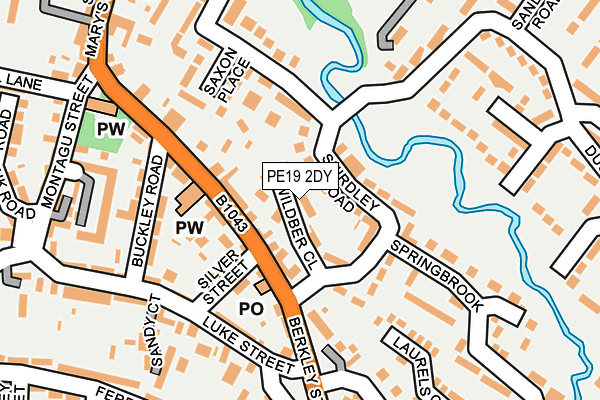 PE19 2DY map - OS OpenMap – Local (Ordnance Survey)