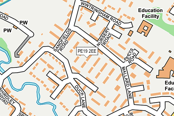 PE19 2EE map - OS OpenMap – Local (Ordnance Survey)