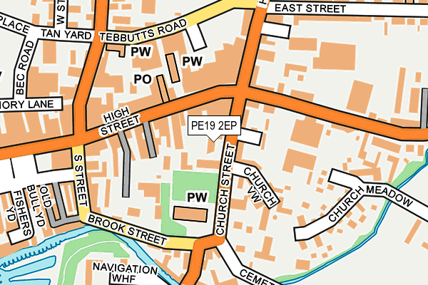 PE19 2EP map - OS OpenMap – Local (Ordnance Survey)