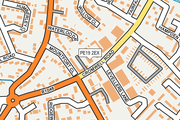 PE19 2EX map - OS OpenMap – Local (Ordnance Survey)