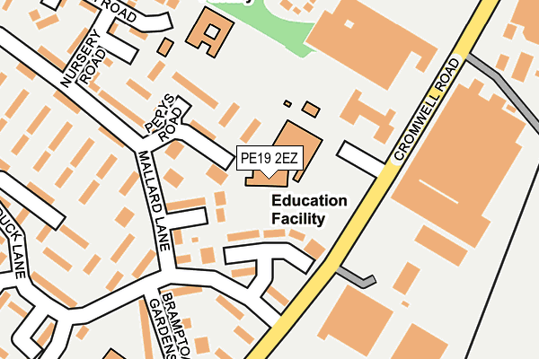 PE19 2EZ map - OS OpenMap – Local (Ordnance Survey)