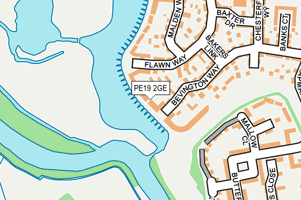 PE19 2GE map - OS OpenMap – Local (Ordnance Survey)