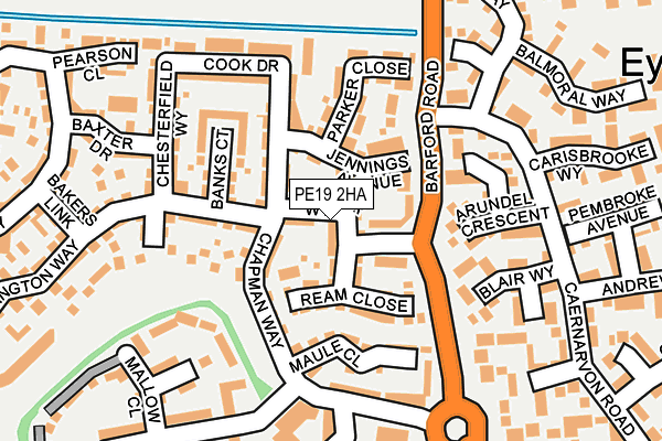 PE19 2HA map - OS OpenMap – Local (Ordnance Survey)