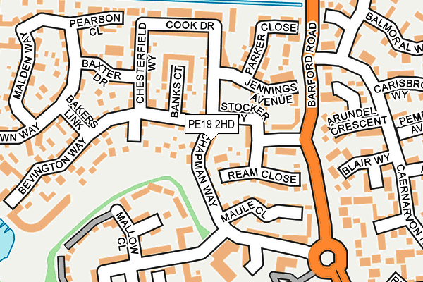 PE19 2HD map - OS OpenMap – Local (Ordnance Survey)