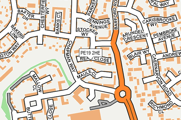 PE19 2HE map - OS OpenMap – Local (Ordnance Survey)