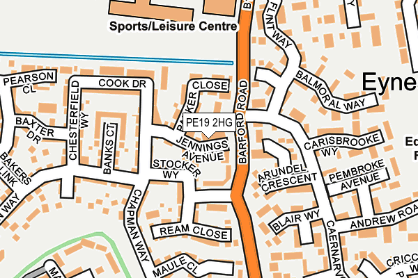 PE19 2HG map - OS OpenMap – Local (Ordnance Survey)