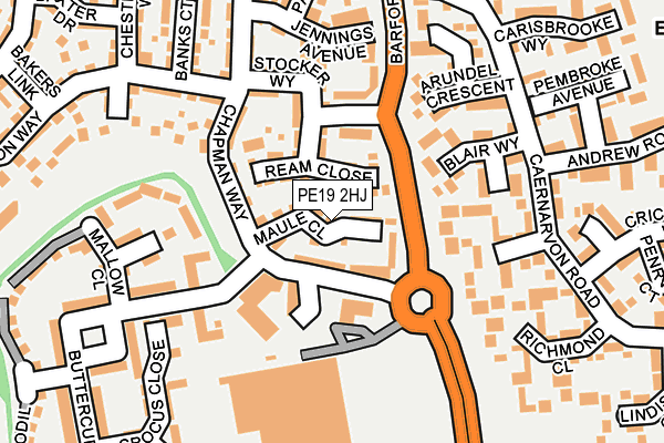 PE19 2HJ map - OS OpenMap – Local (Ordnance Survey)