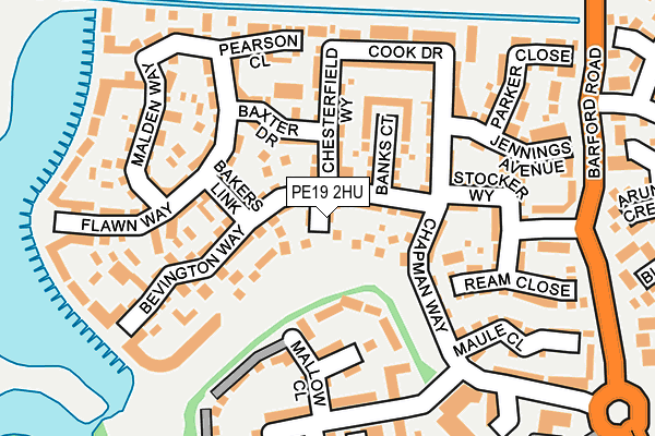 PE19 2HU map - OS OpenMap – Local (Ordnance Survey)