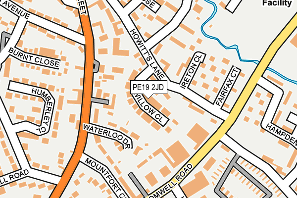 PE19 2JD map - OS OpenMap – Local (Ordnance Survey)