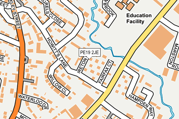 PE19 2JE map - OS OpenMap – Local (Ordnance Survey)