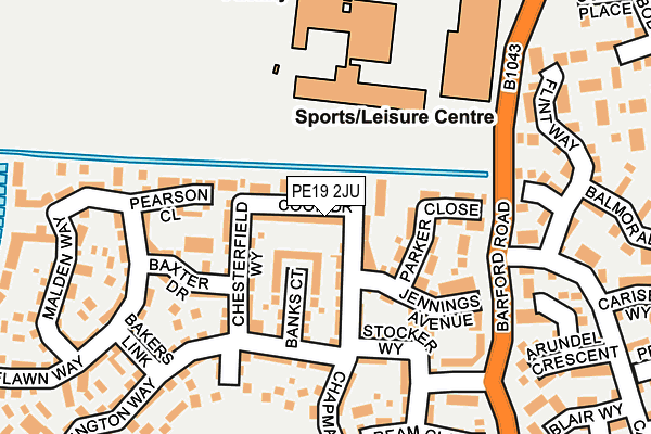 PE19 2JU map - OS OpenMap – Local (Ordnance Survey)