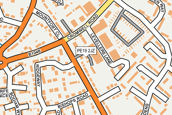 PE19 2JZ map - OS OpenMap – Local (Ordnance Survey)