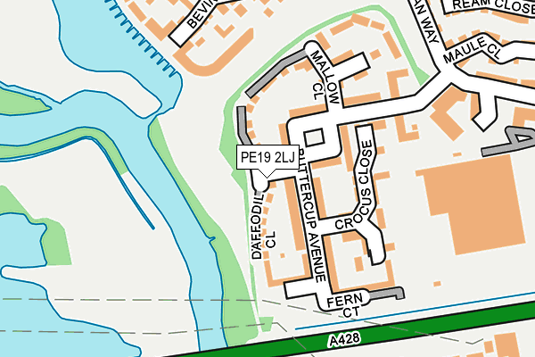 PE19 2LJ map - OS OpenMap – Local (Ordnance Survey)