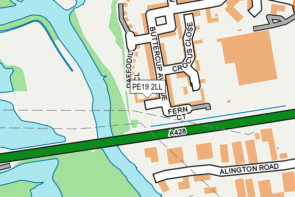 PE19 2LL map - OS OpenMap – Local (Ordnance Survey)